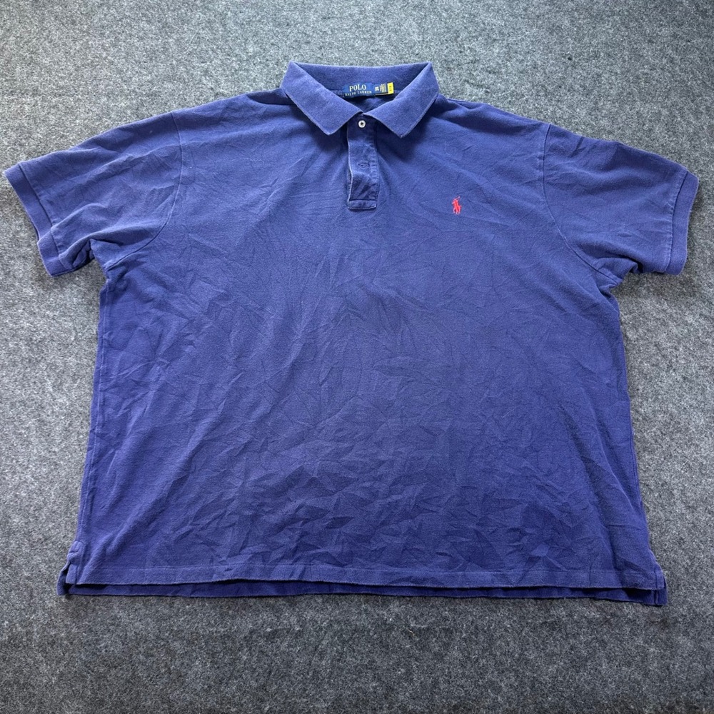 Polo Ralph Lauren Mens Blue Short Sleeve Pique Pony Polo Shirt 3XB